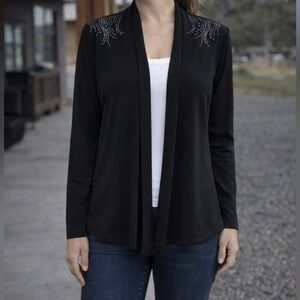 Vintage Clientele Made in Canada Black Rhinestone Cardigan – Women’s Small